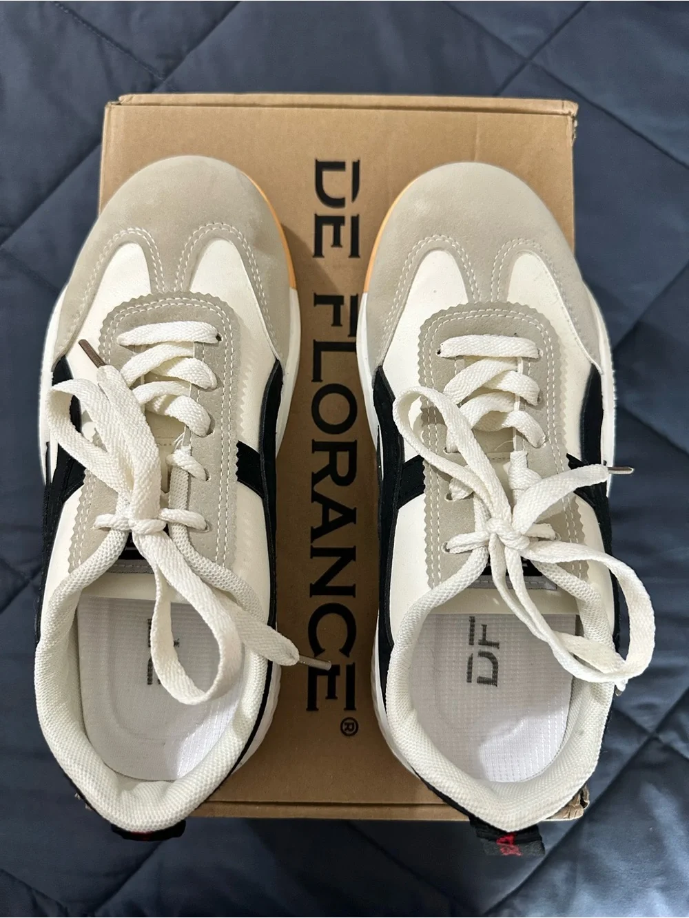 Women’s DeFlorance Cream & Black Retro Runner Sneakers
